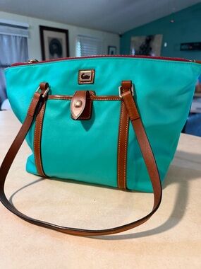 Dooney & Bourke Wayfarer Aqua Nylon Zip Tote
